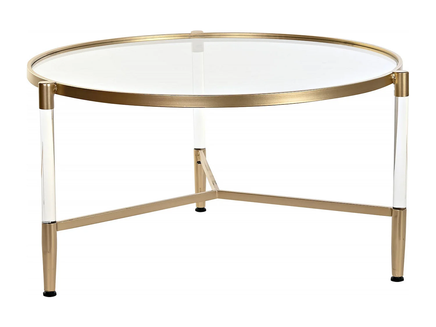 Table basse élégance dorée et transparence chic