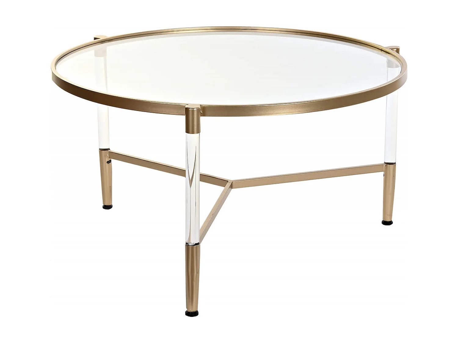 Table basse élégance dorée et transparence chic