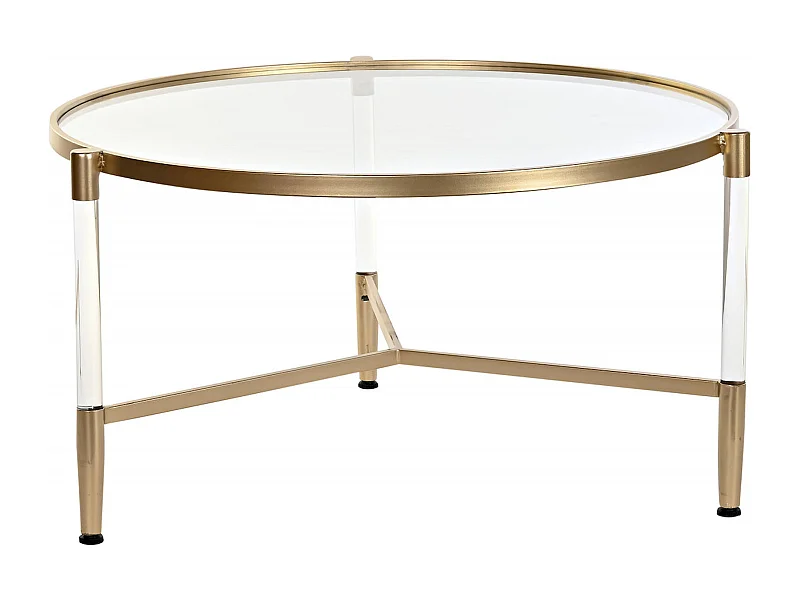 Table basse élégance dorée et transparence chic