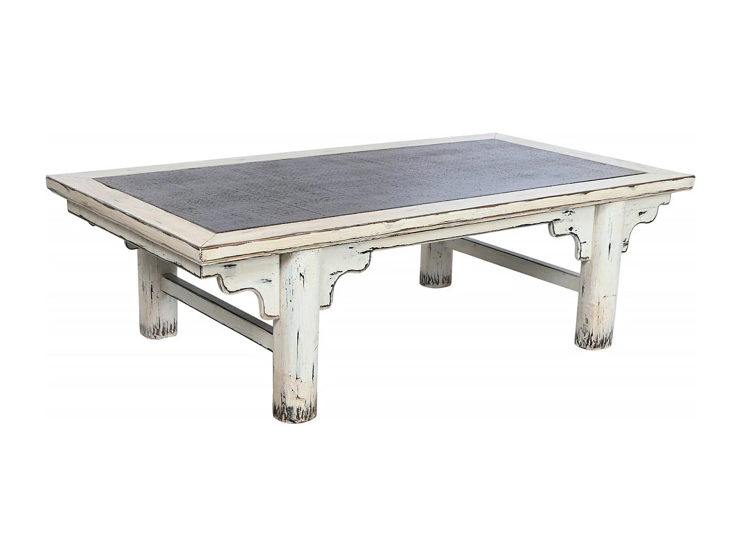 Table basse élégance olmo et rattan effet vieilli