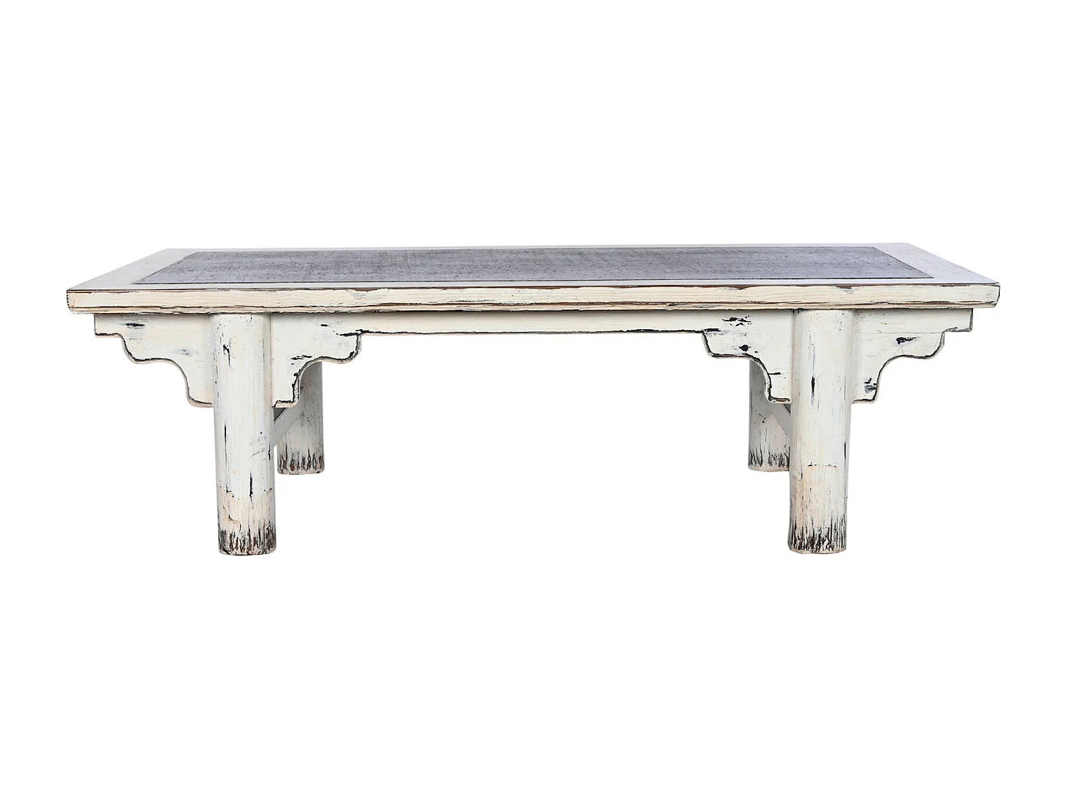 Table basse élégance olmo et rattan effet vieilli