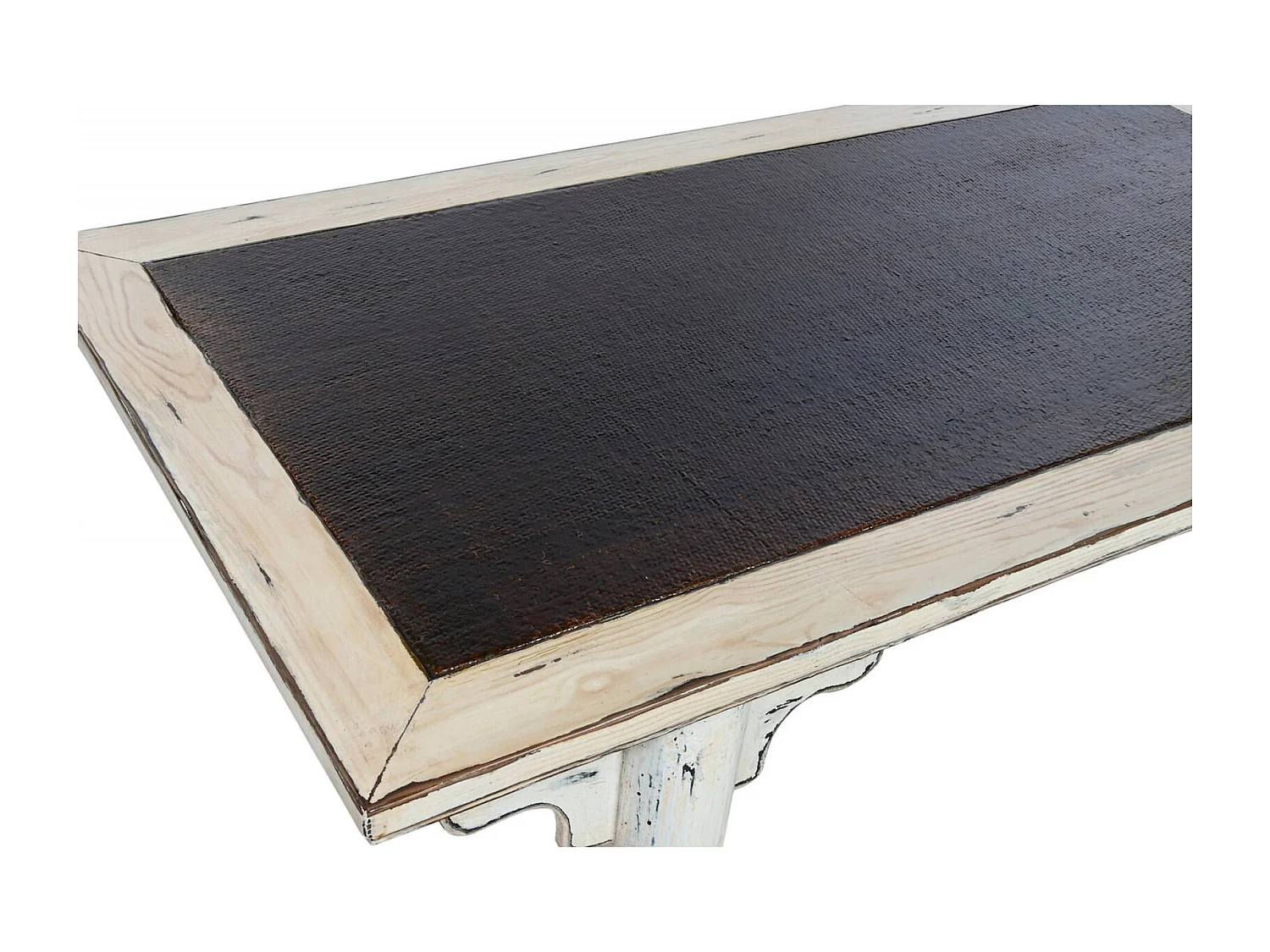 Table basse élégance olmo et rattan effet vieilli