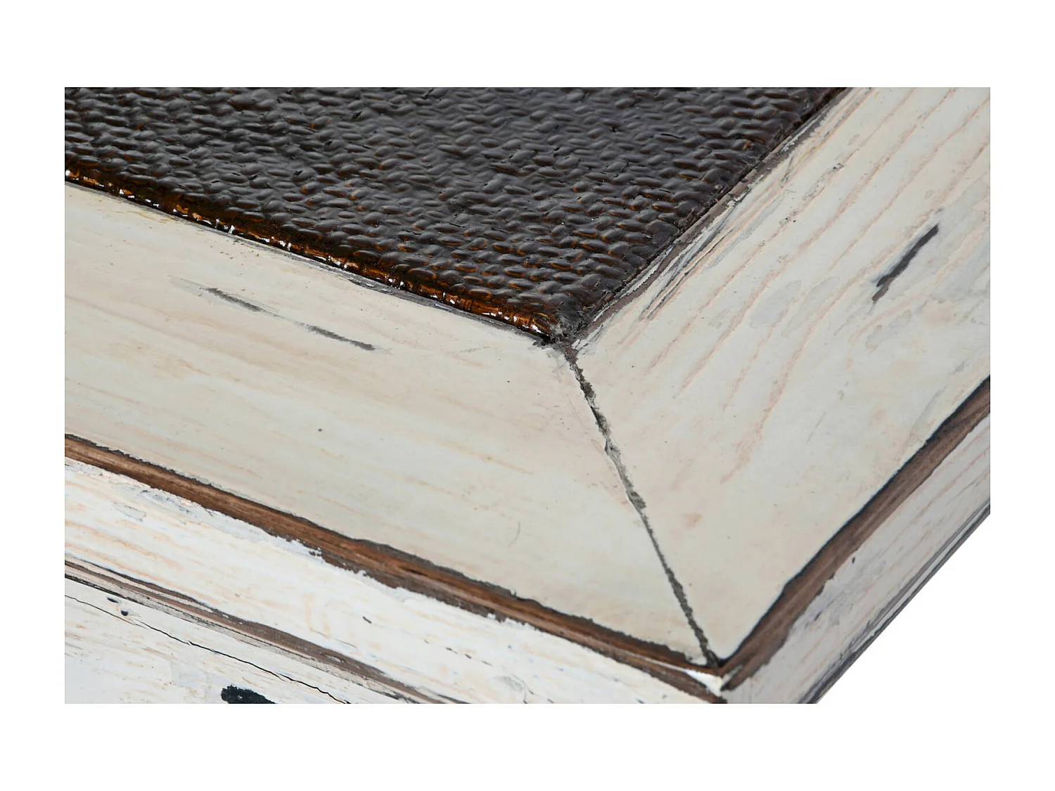 Table basse élégance olmo et rattan effet vieilli