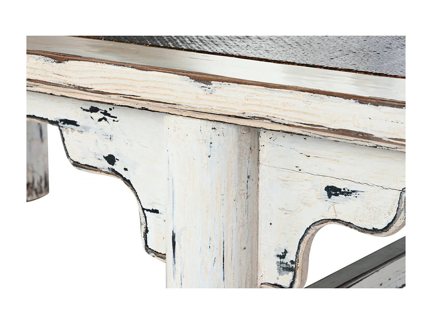 Table basse élégance olmo et rattan effet vieilli