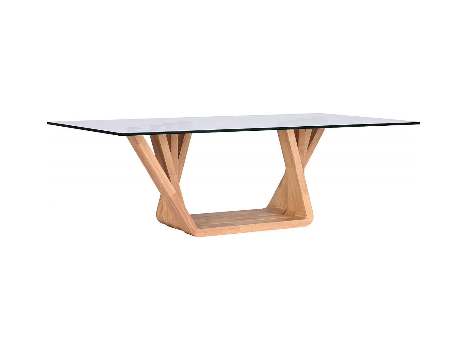 Table basse élégance noyer et verre pour salon moderne