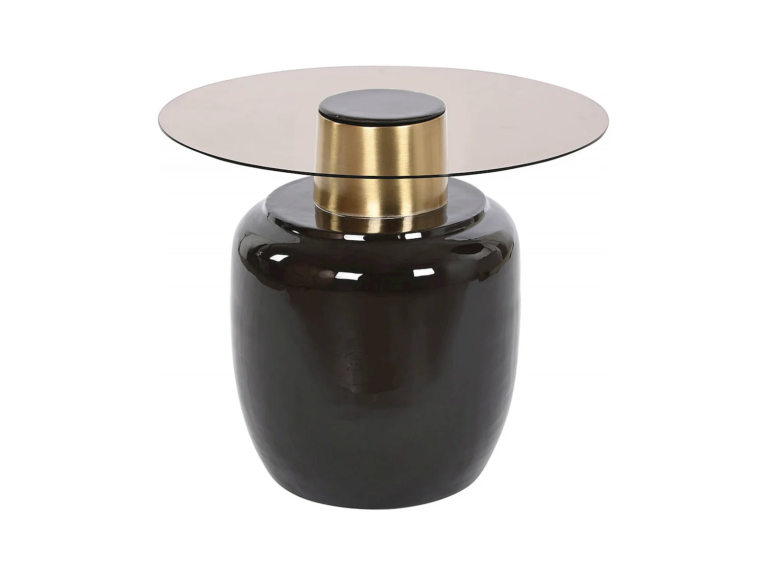 Table basse en verre avec touches dorées élégantes