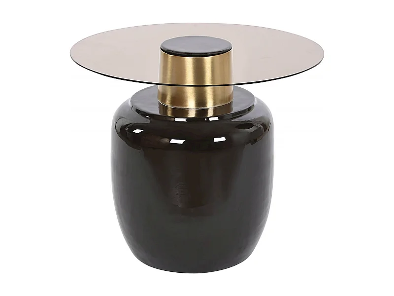 Table basse en verre avec touches dorées élégantes