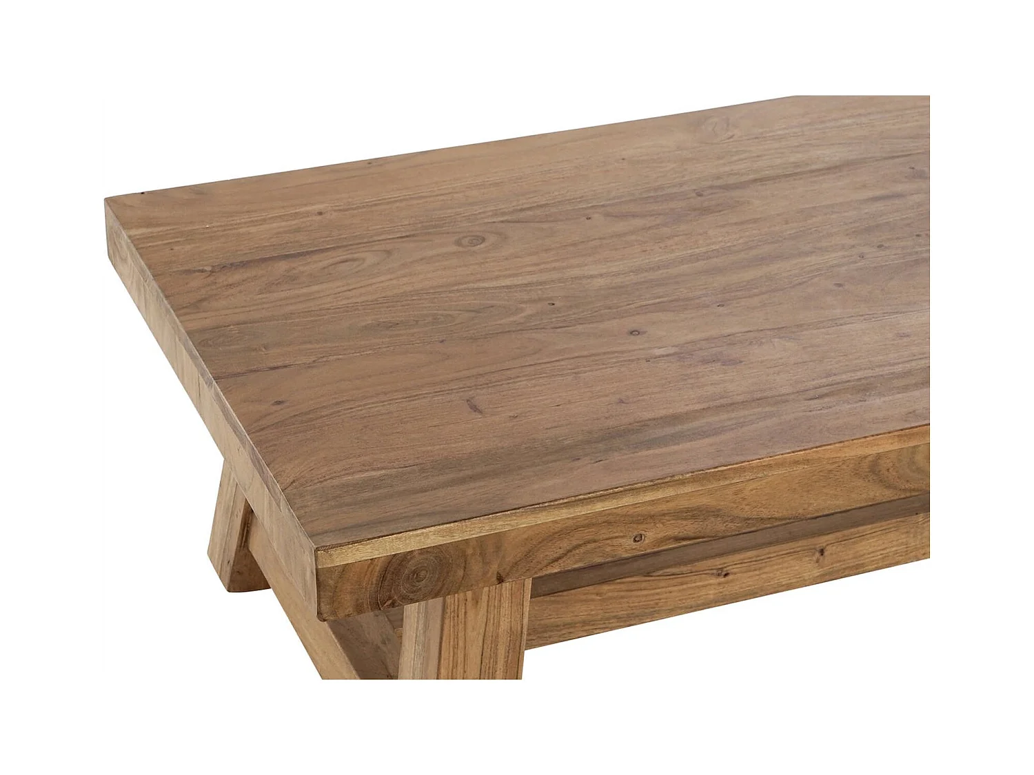 Table basse en acacia marron pour salon élégant