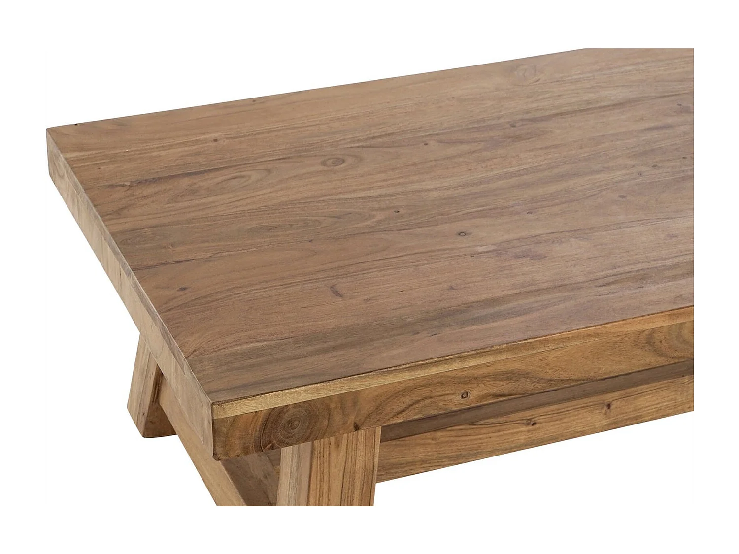 Table basse en acacia marron pour salon élégant