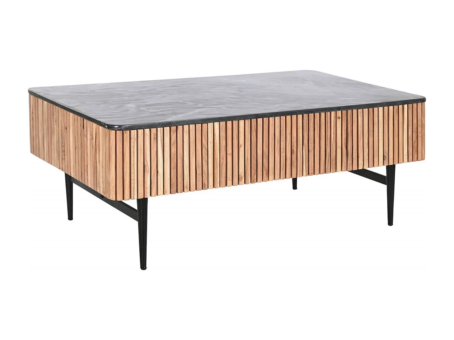 Table basse en marbre et acacia élégance naturelle