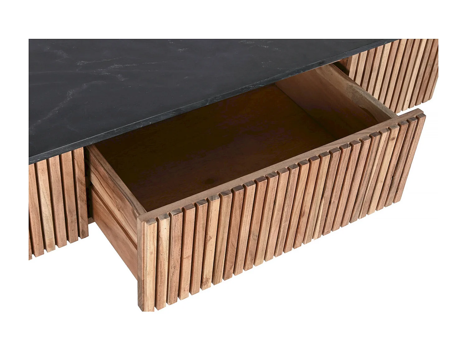 Table basse en marbre et acacia élégance naturelle