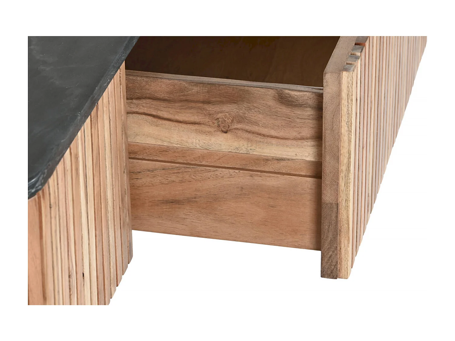 Table basse en marbre et acacia élégance naturelle