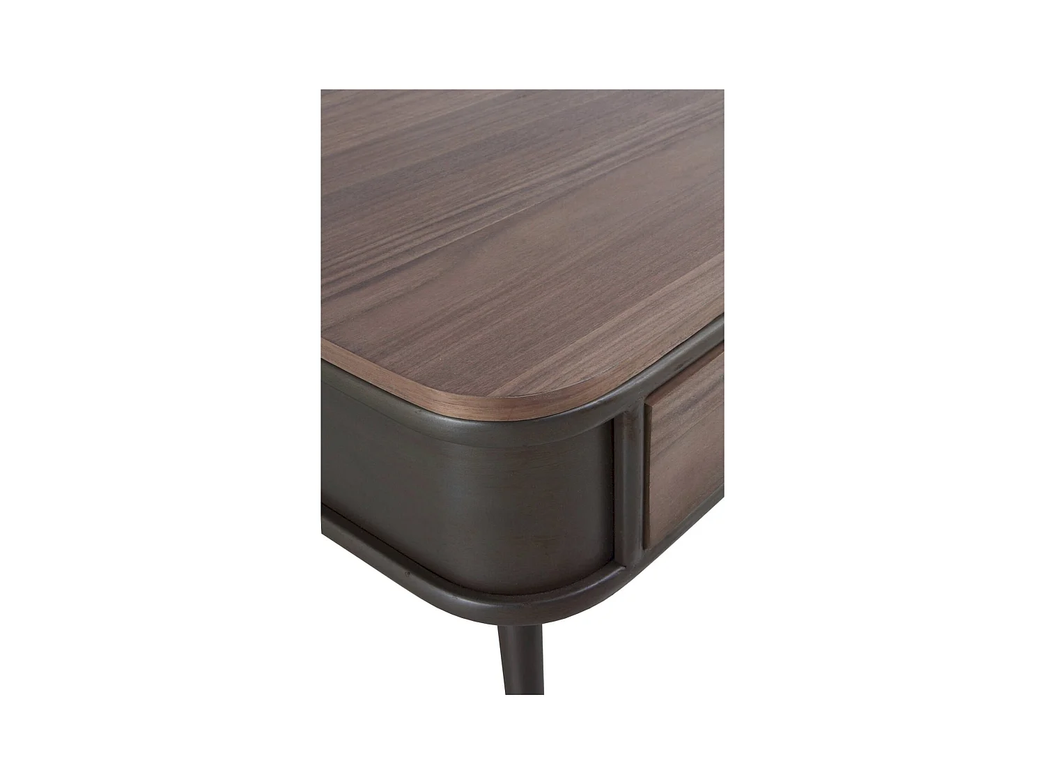 Table basse métal bois avec deux tiroirs élégants