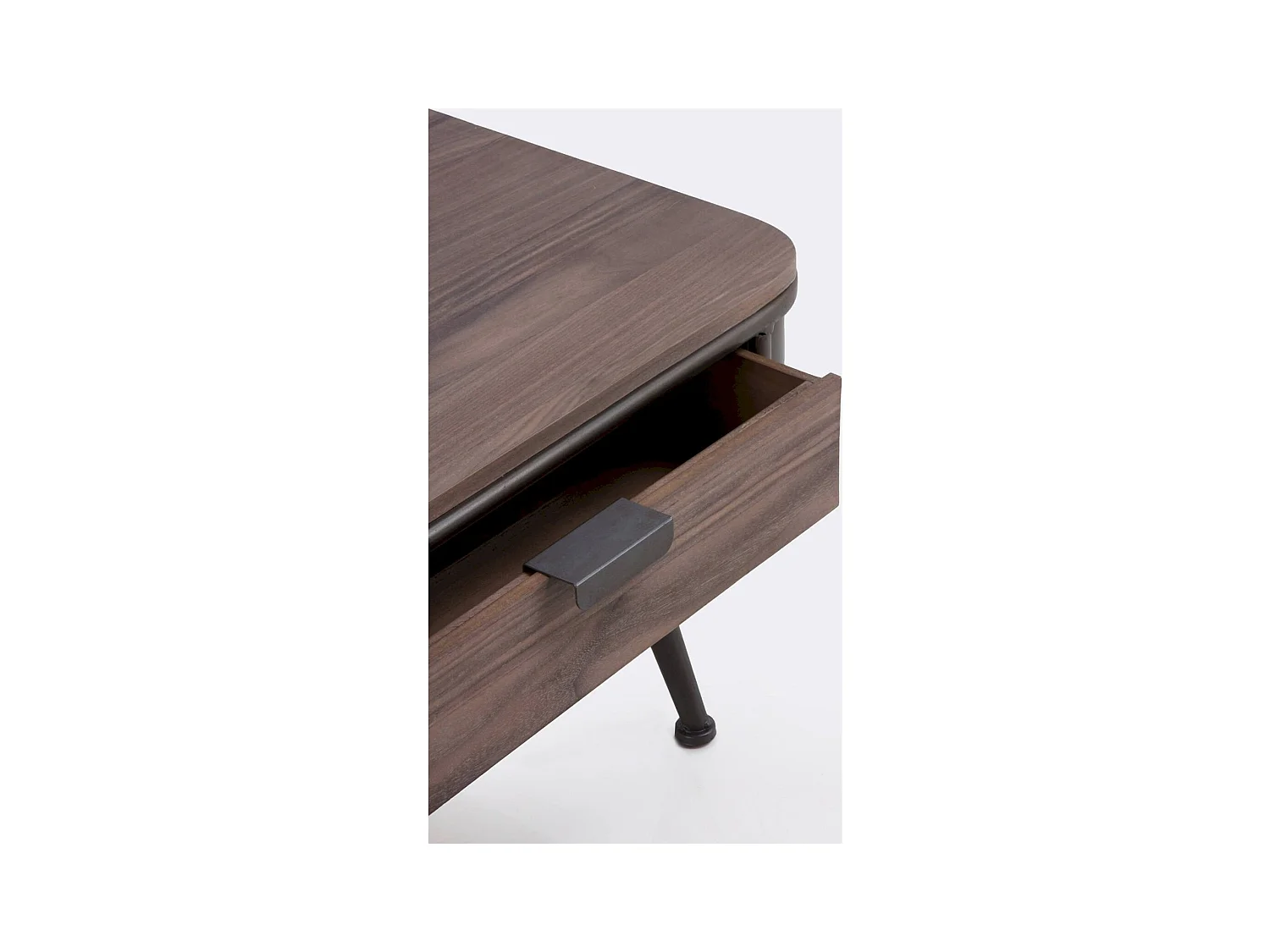 Table basse métal bois avec deux tiroirs élégants