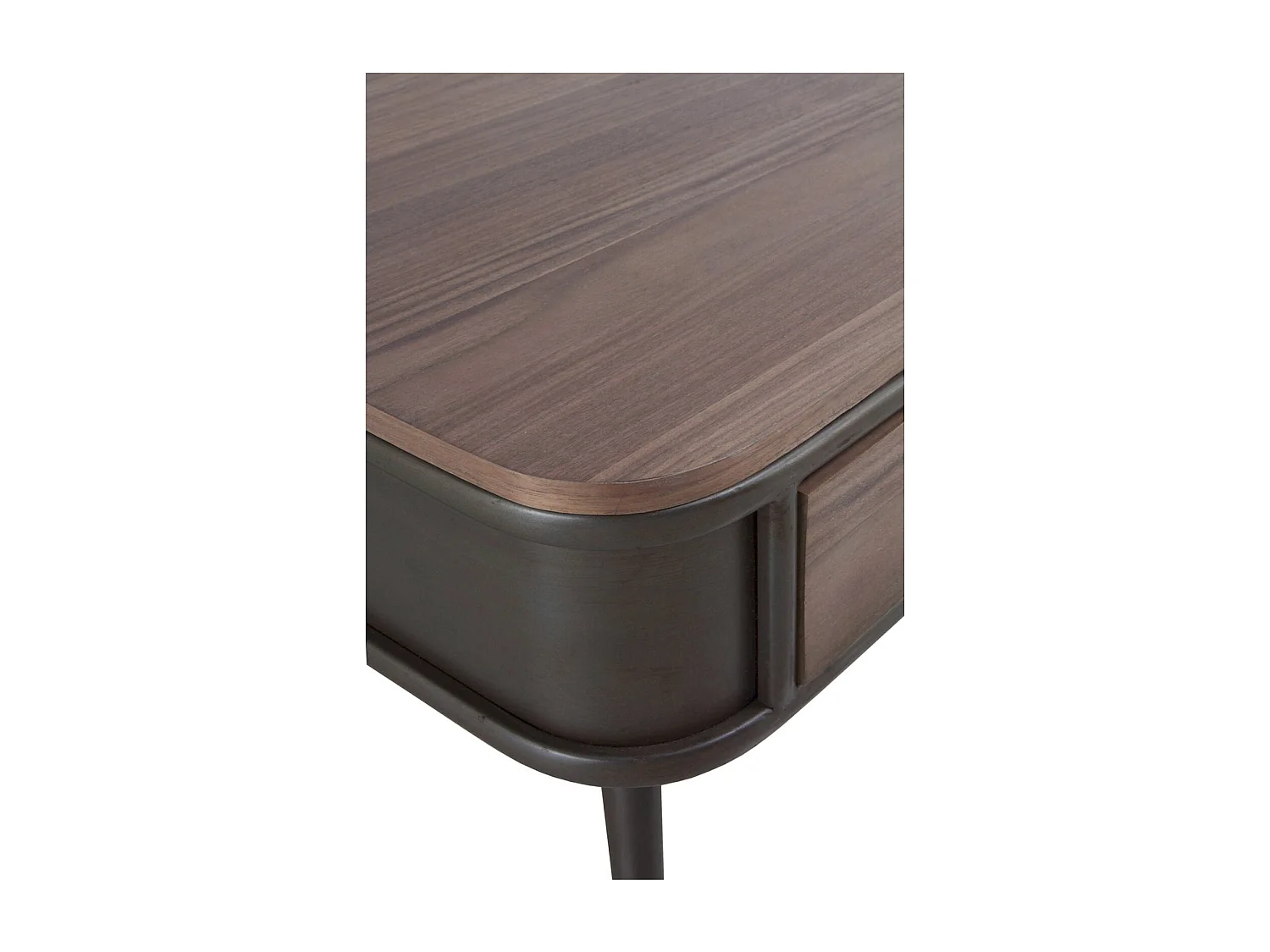 Table basse métal bois avec deux tiroirs élégants