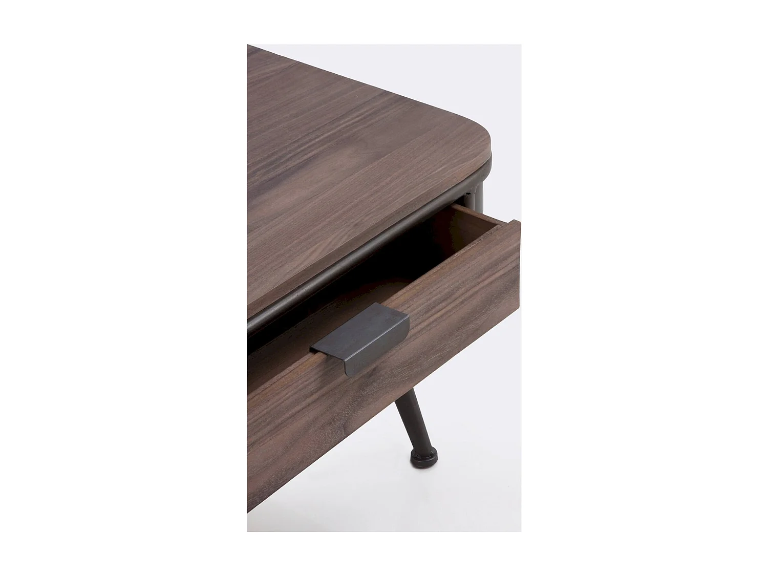 Table basse métal bois avec deux tiroirs élégants