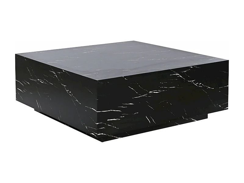 Table basse effet marbre noir pour salon chic