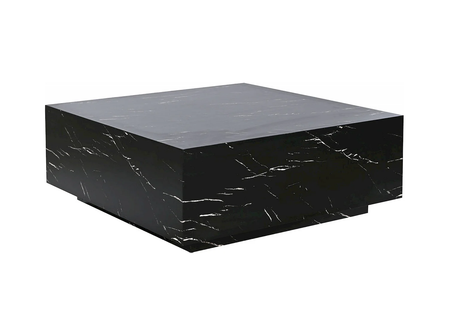 Table basse effet marbre noir pour salon chic