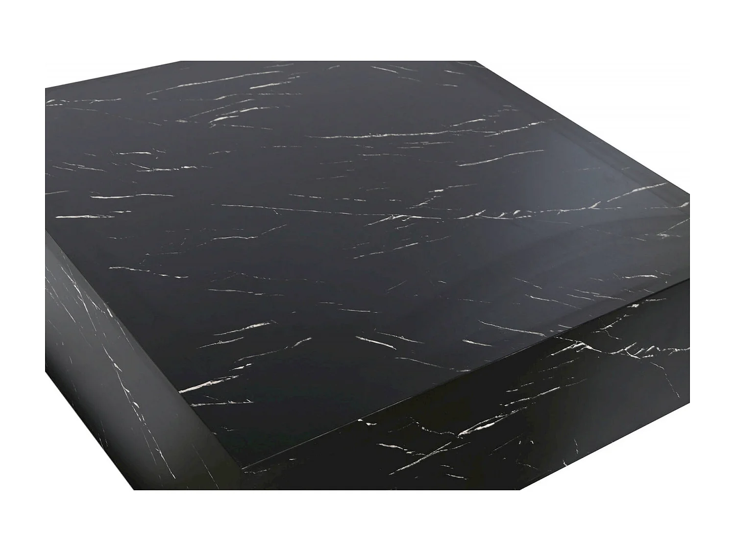 Table basse effet marbre noir pour salon chic