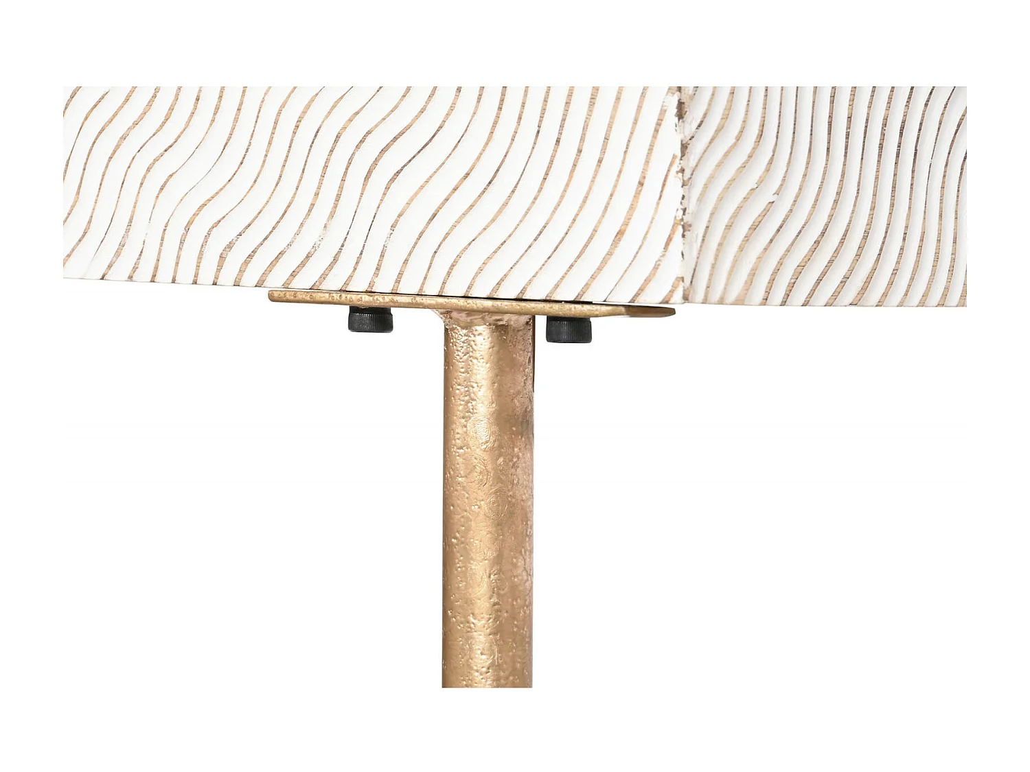 Table basse ondes mango élégance et métal doré