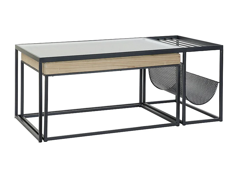 Table basse élégance métal et verre pour salon moderne