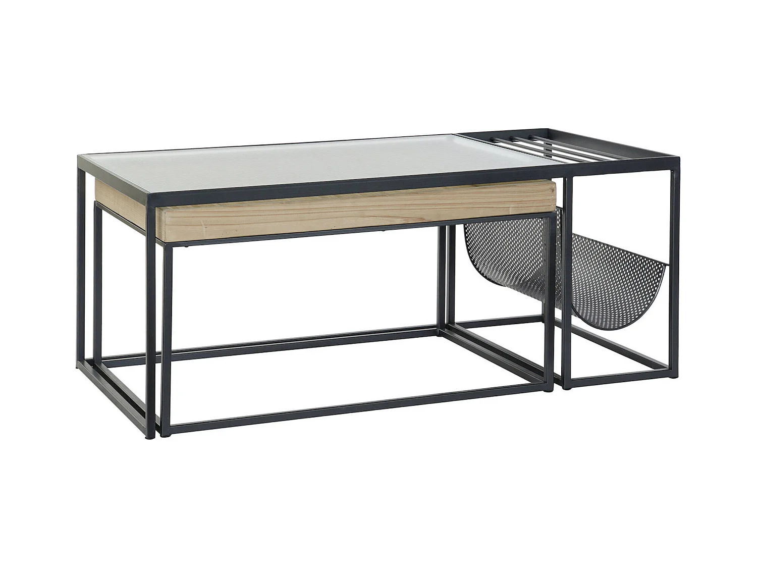 Table basse élégance métal et verre pour salon moderne