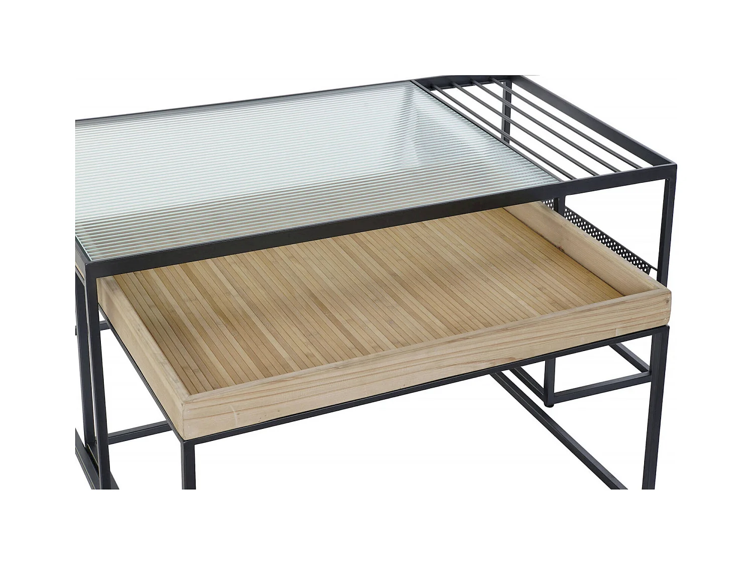 Table basse élégance métal et verre pour salon moderne