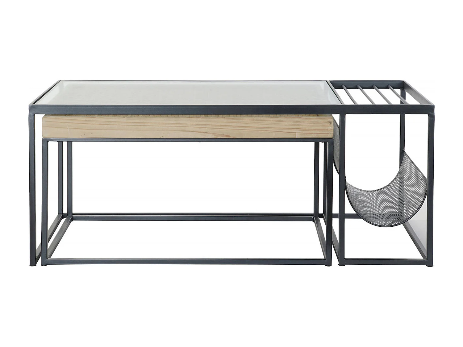 Table basse élégance métal et verre pour salon moderne