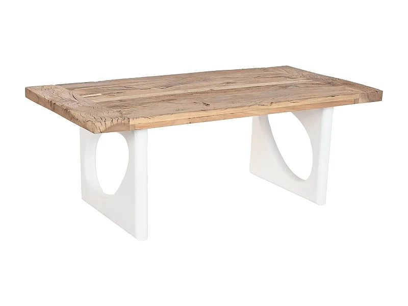 Table basse bois recyclé mango blanc élégance naturelle