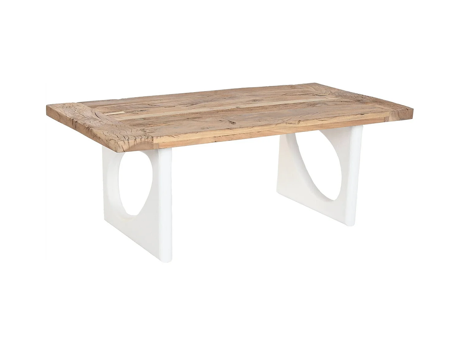 Table basse bois recyclé mango blanc élégance naturelle