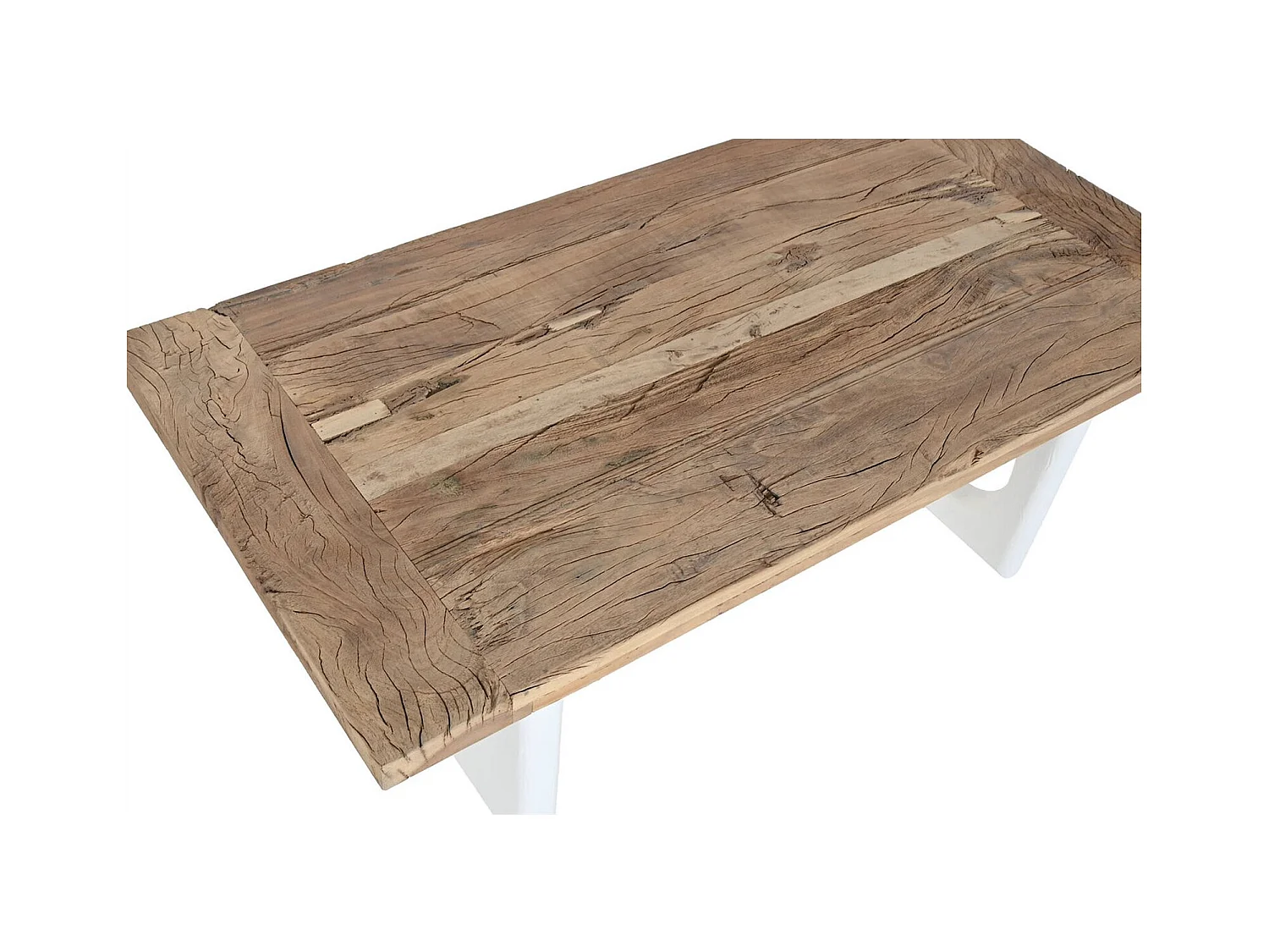 Table basse bois recyclé mango blanc élégance naturelle