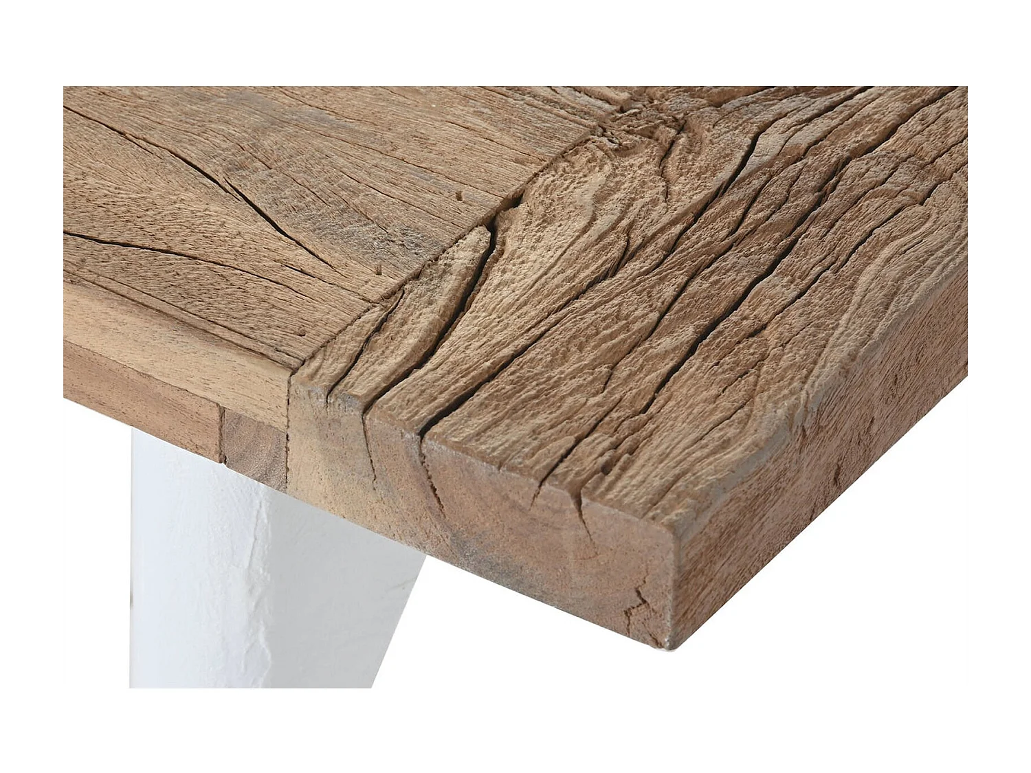 Table basse bois recyclé mango blanc élégance naturelle
