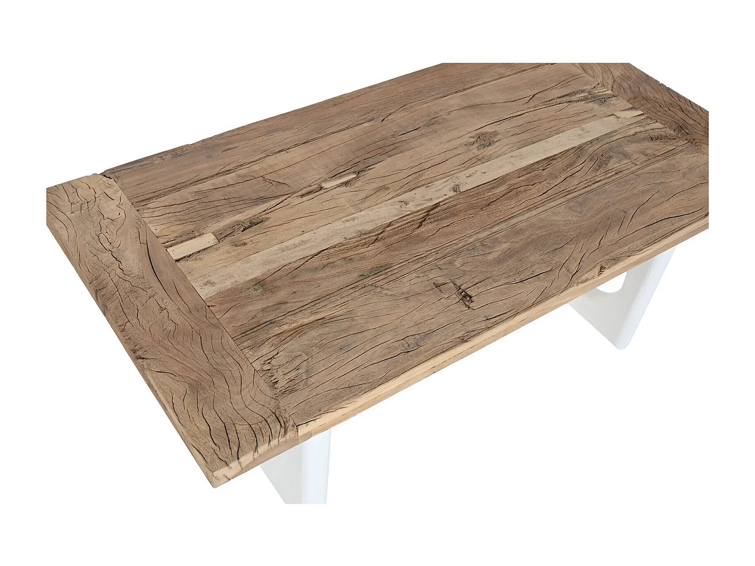 Table basse bois recyclé mango blanc élégance naturelle