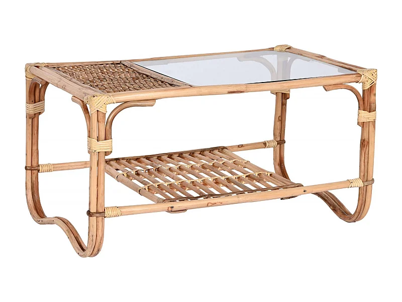 Table basse élégance naturelle en rotin et bambou