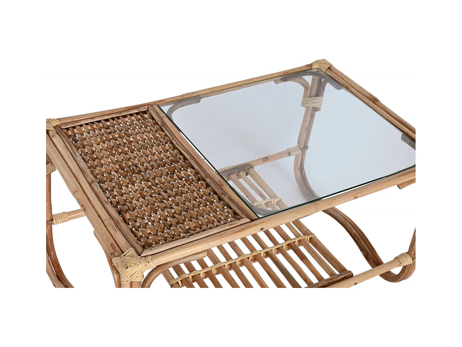 Table basse élégance naturelle en rotin et bambou