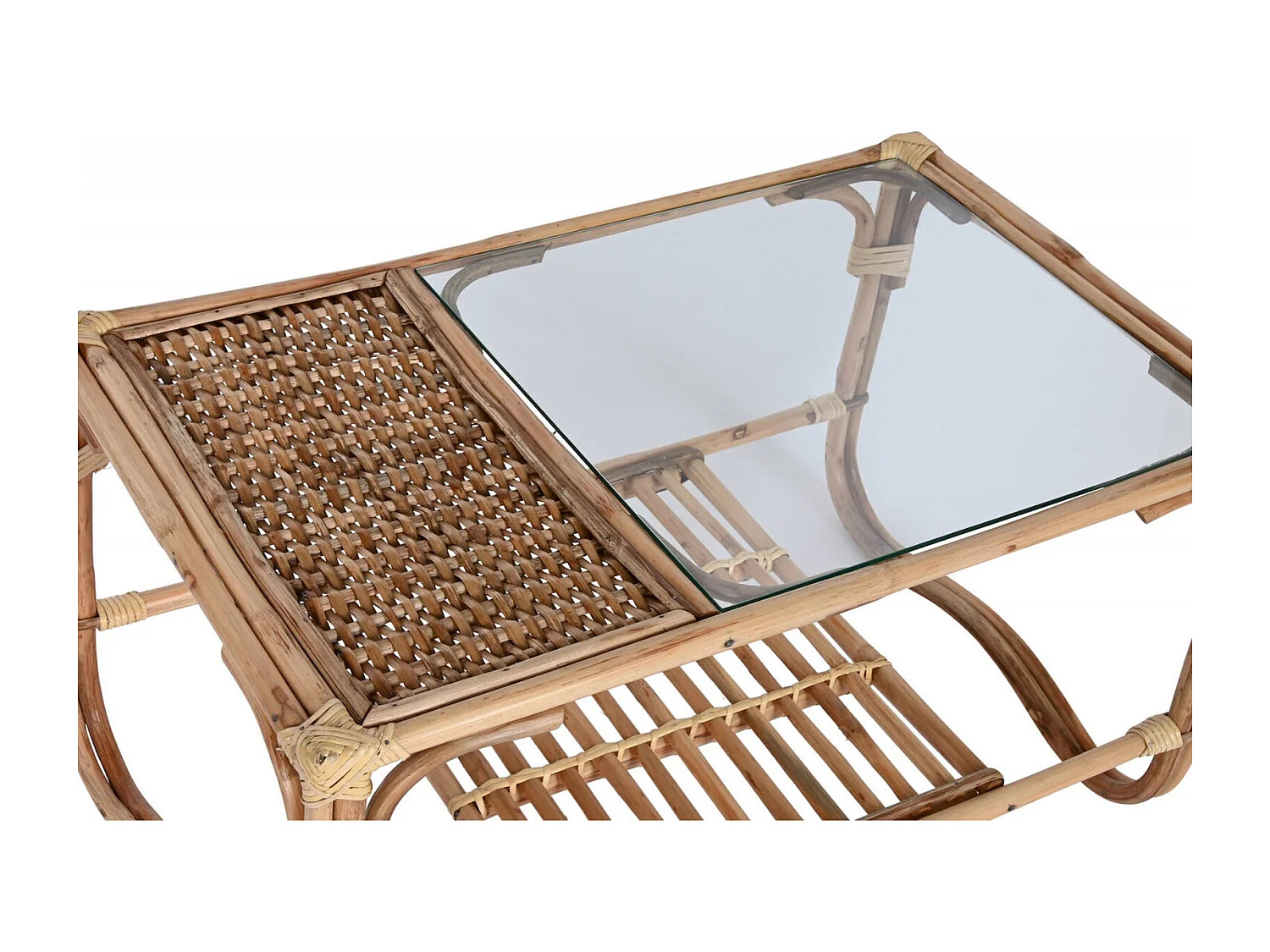 Table basse élégance naturelle en rotin et bambou