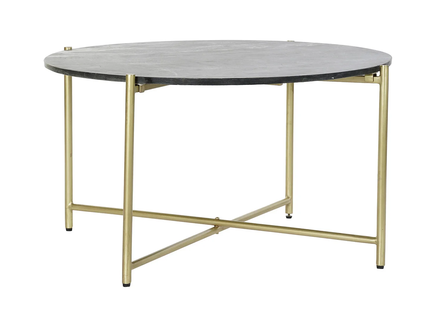 Table basse élégance marbre noir et pieds dorés