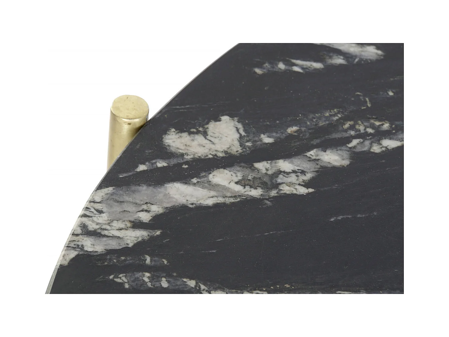 Table basse élégance marbre noir et pieds dorés