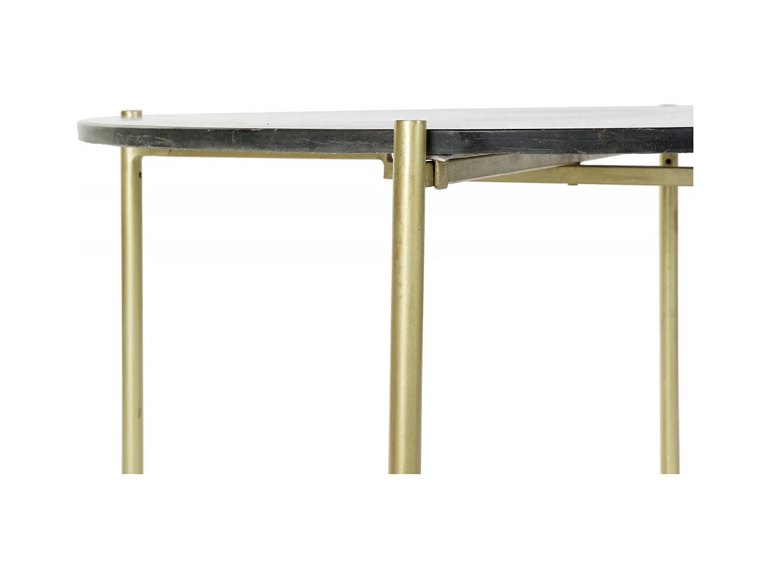 Table basse élégance marbre noir et pieds dorés