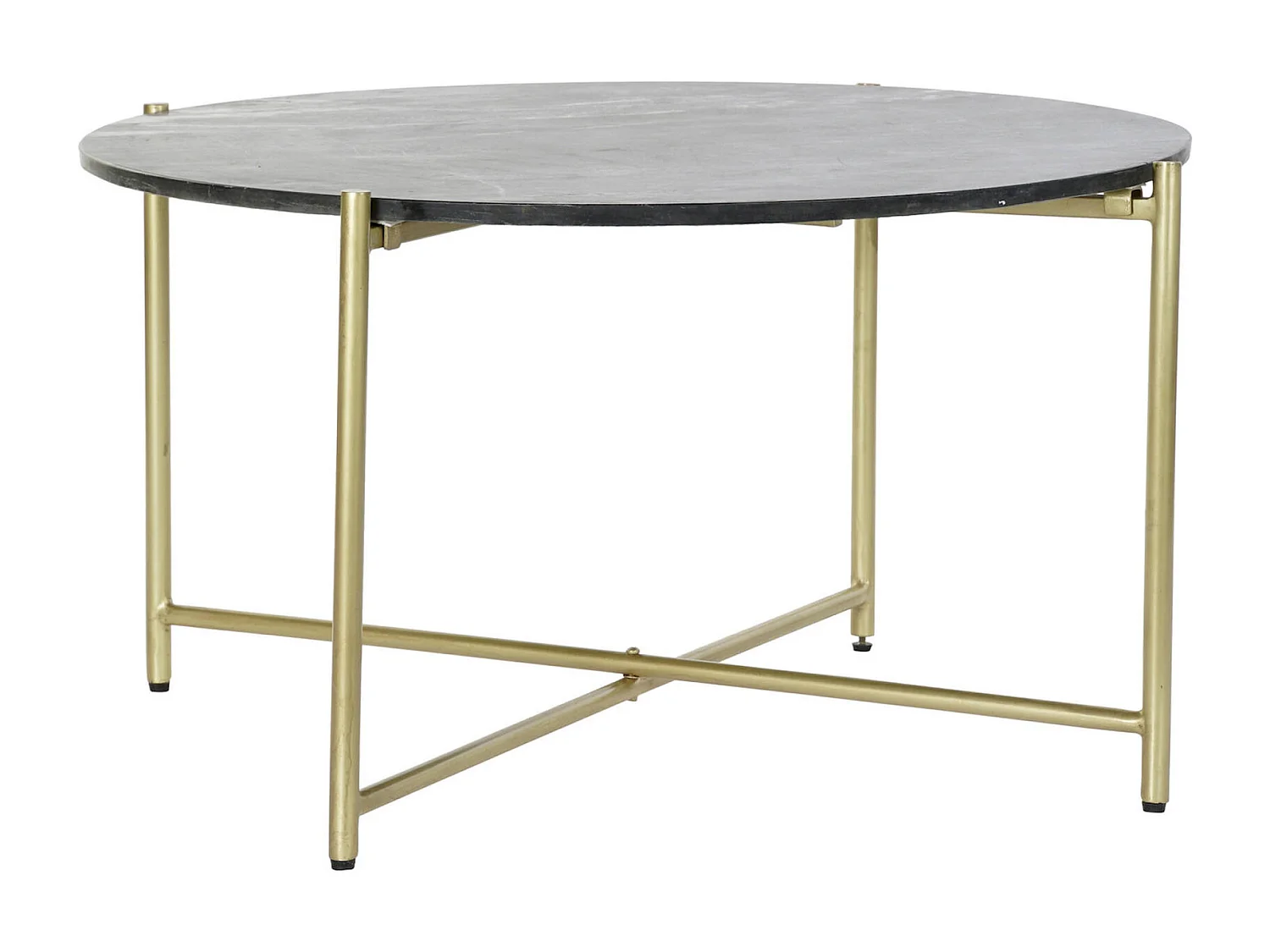 Table basse élégance marbre noir et pieds dorés