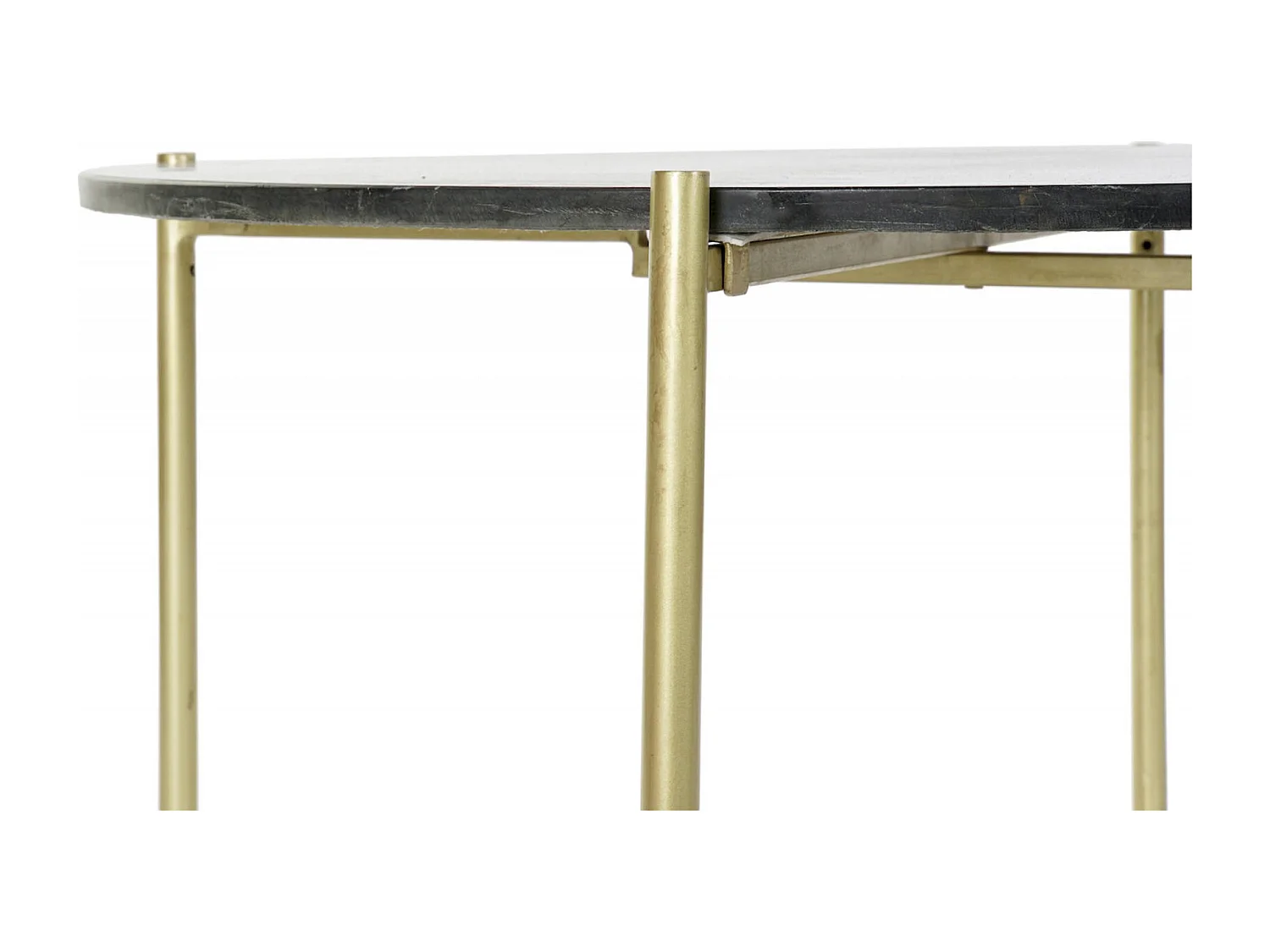 Table basse élégance marbre noir et pieds dorés