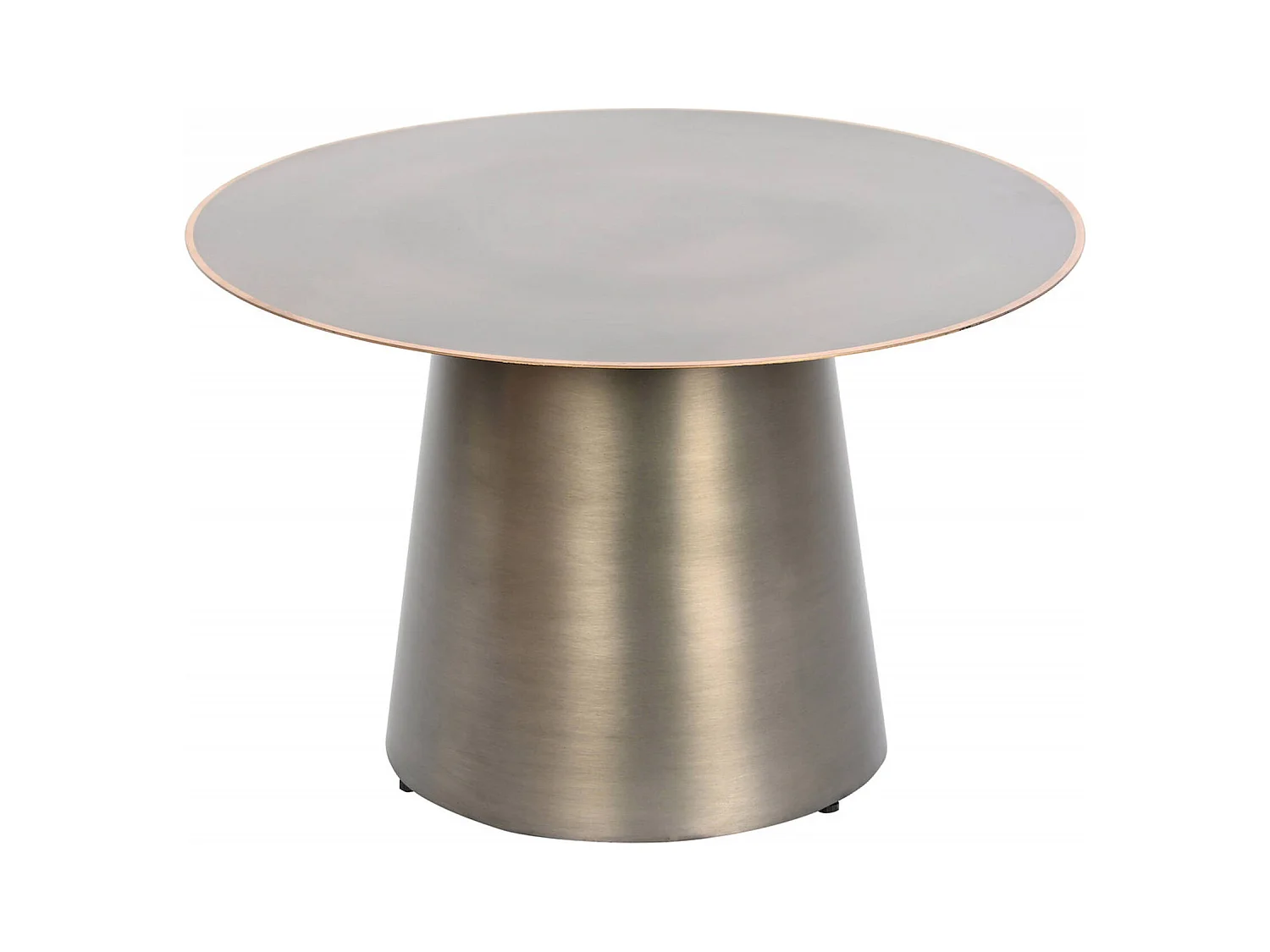 Table basse élégante métal gris et touché doré