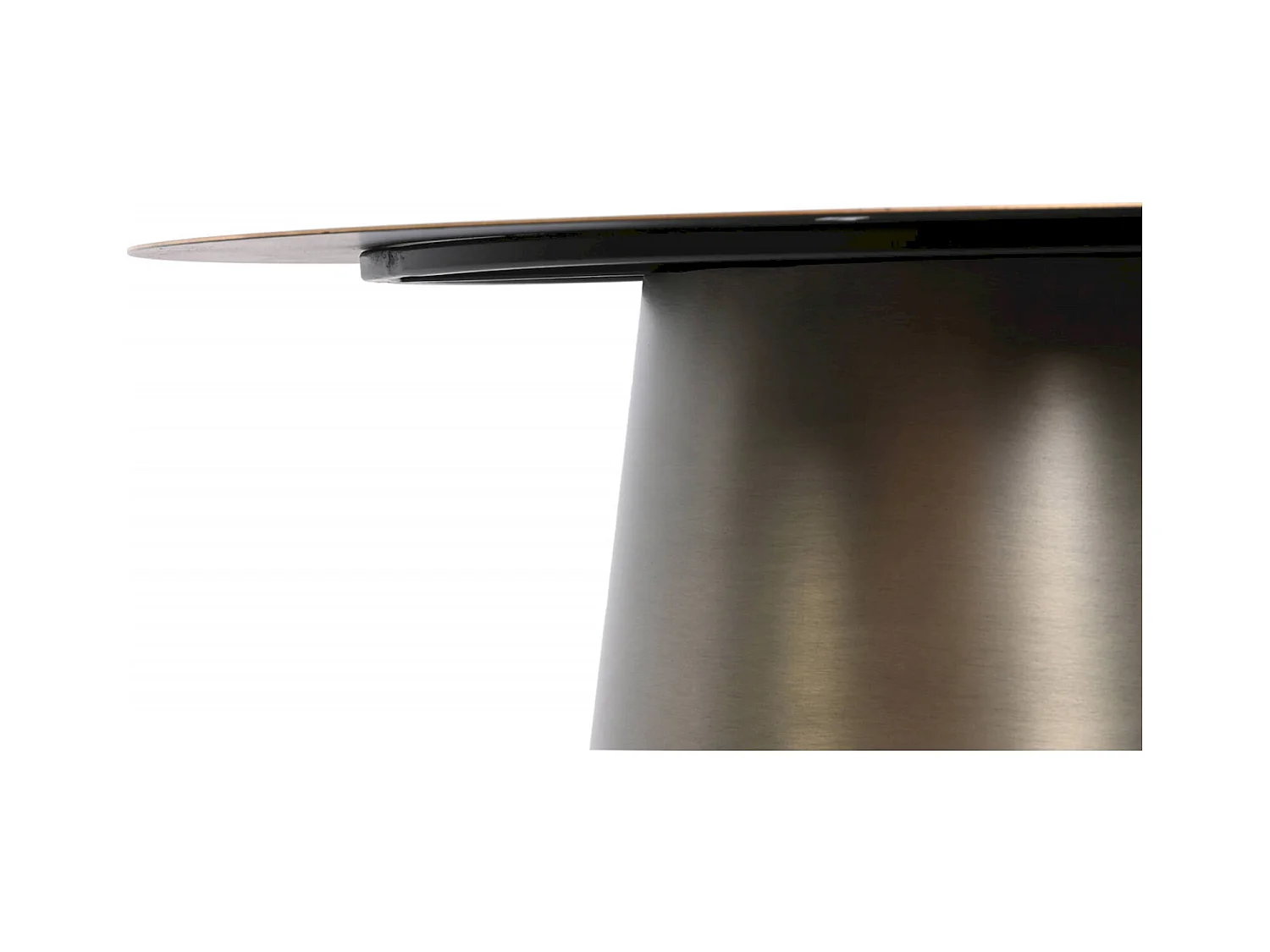 Table basse élégante métal gris et touché doré