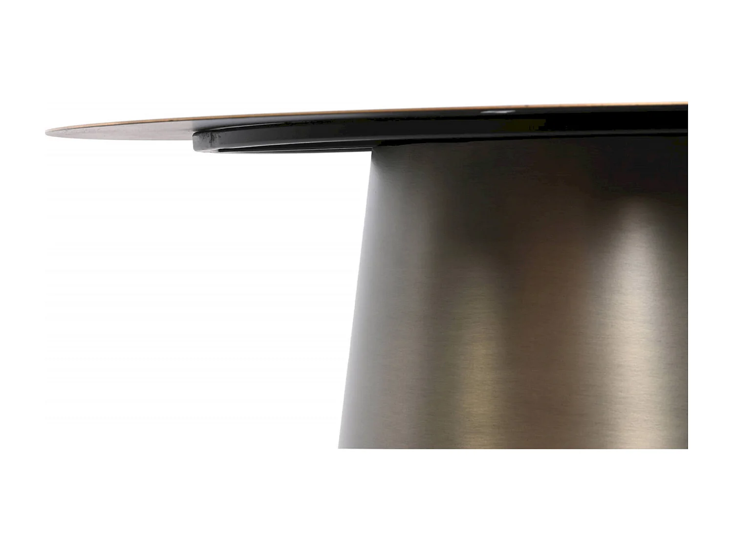 Table basse élégante métal gris et touché doré