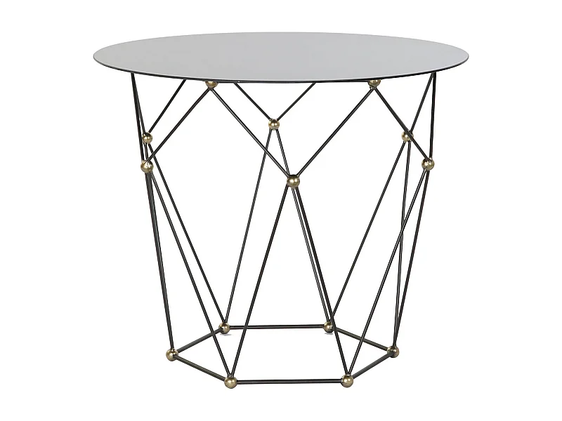 Table basse élégance en verre et métal noir doré