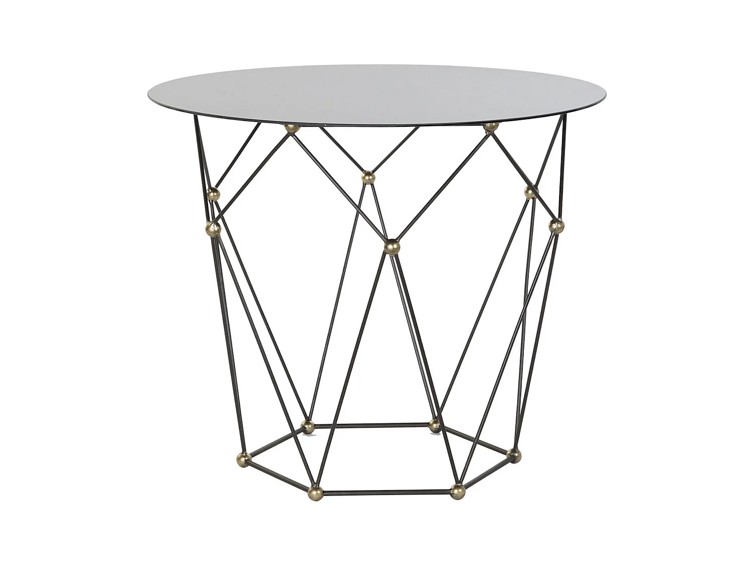 Table basse élégance en verre et métal noir doré