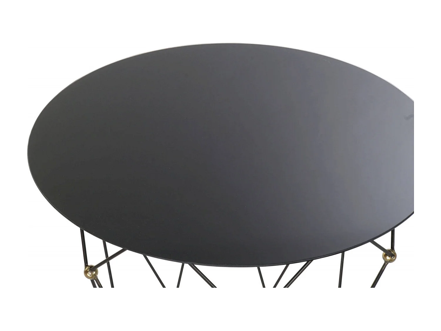 Table basse élégance en verre et métal noir doré