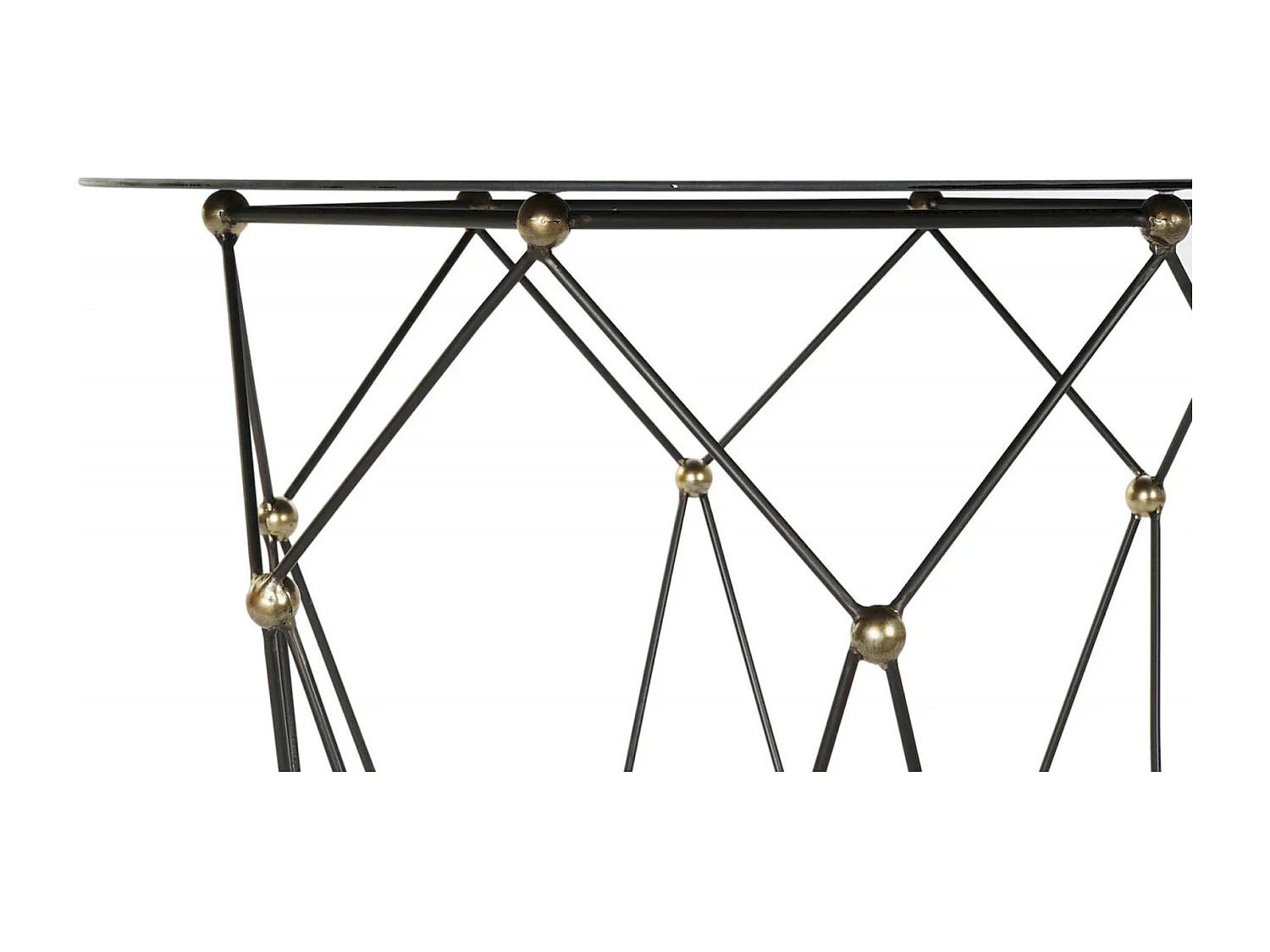 Table basse élégance en verre et métal noir doré