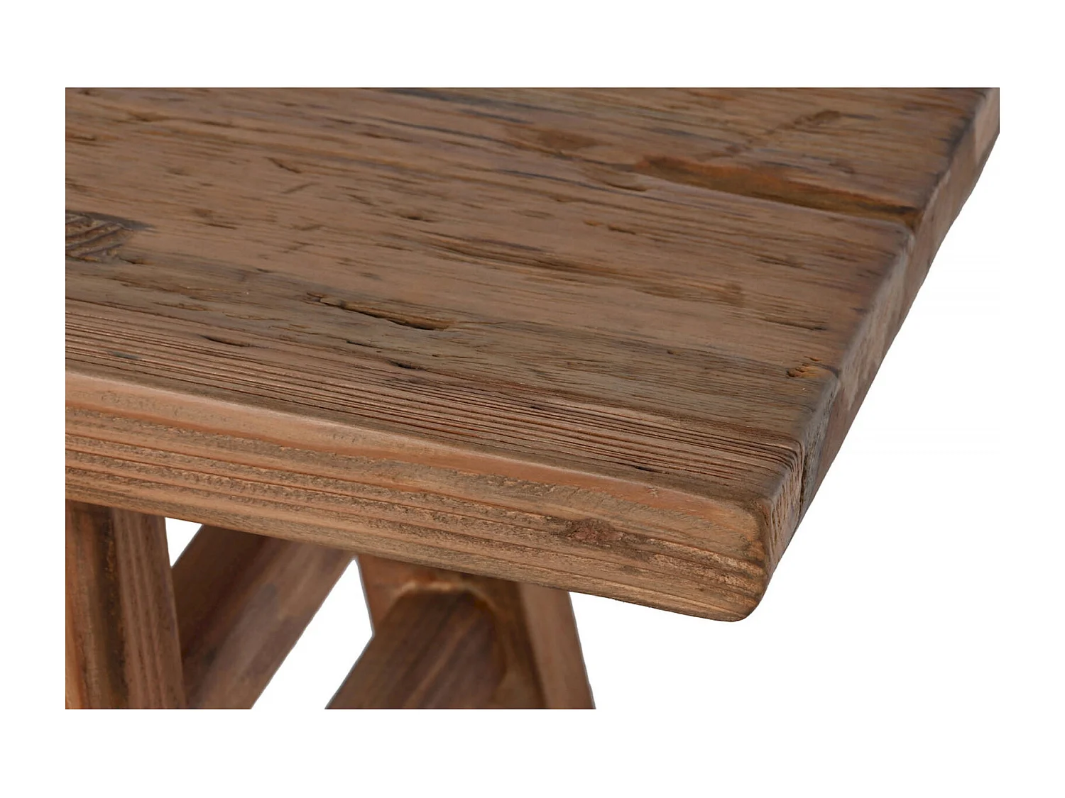 Table basse élégance rustique en olmo massif