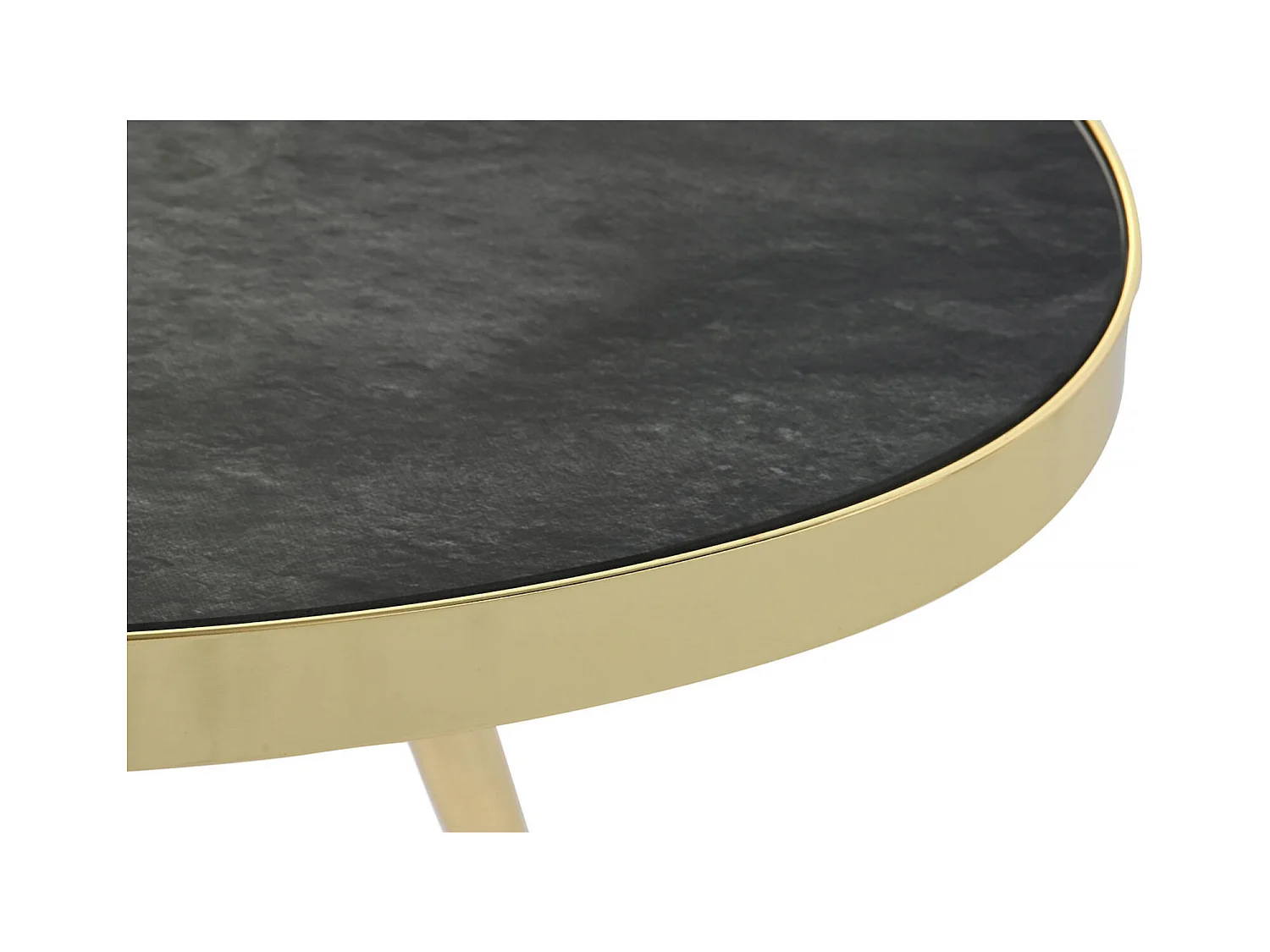 Table basse élégance verre noir avec touche dorée chic